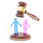 When An Ex Spouse Is Causing You Hardship - divorce concept with gavel and marrieds, 3D rendering