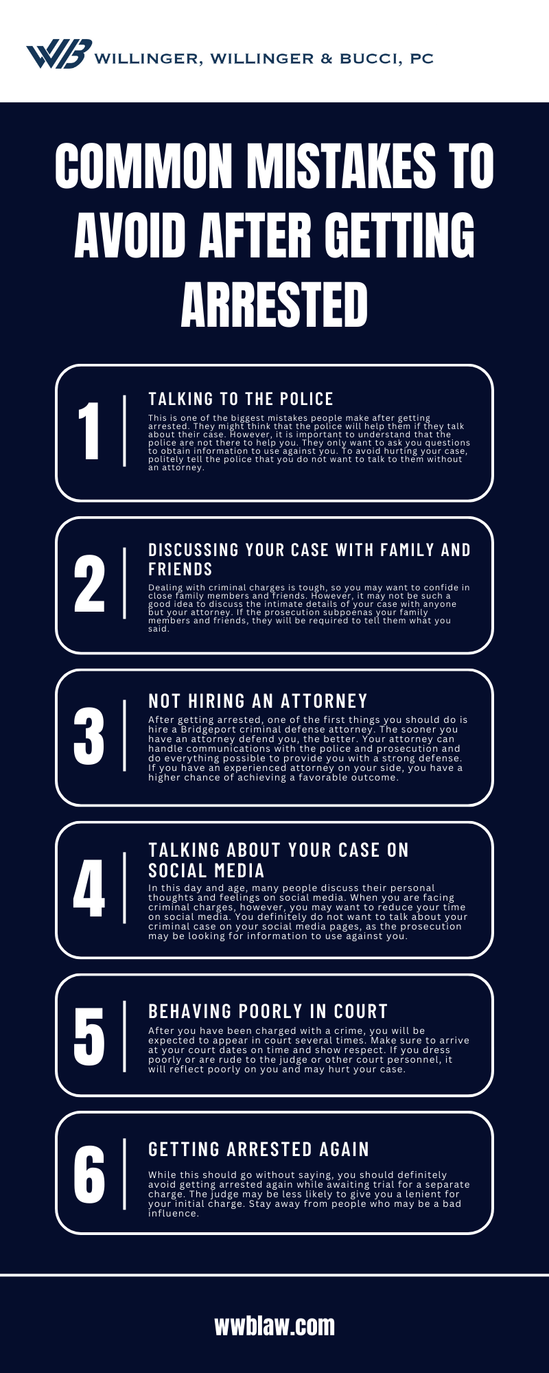 Common Mistakes To Avoid After Getting Arrested Infographic